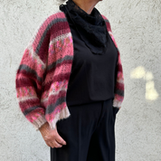 Black Colour - Fontana Multi Striped Cardigan