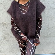 Black Colour - Cannie Mesh Blouse