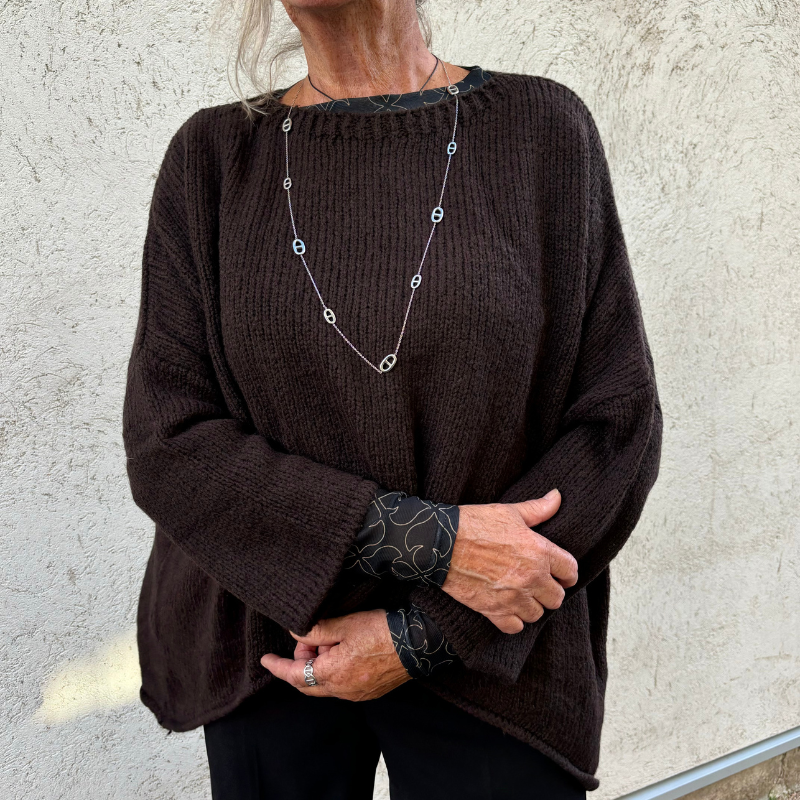 Black Colour - Alessia Knit Jumper Coffe