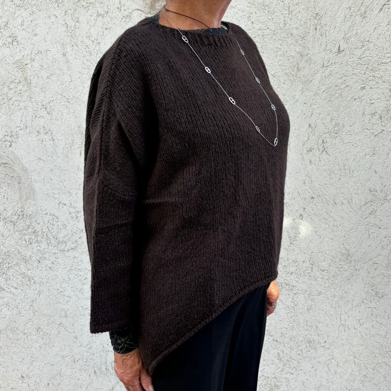 Black Colour - Alessia Knit Jumper Coffe