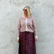 Black Colour - Dell Striped Knit Cardigan