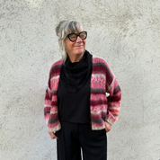 Black Colour - Fontana Multi Striped Cardigan