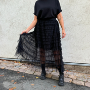 Black Colour - Angelina Mesh Skirt
