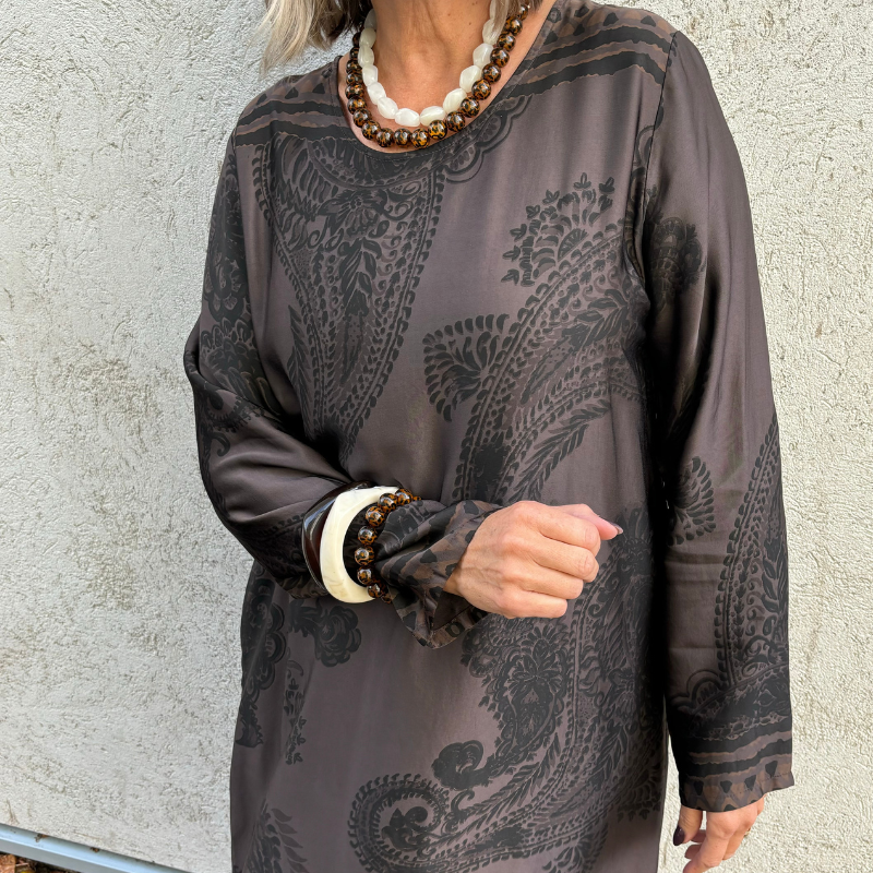 Black Colour - Jasmine Long Dress Coffee