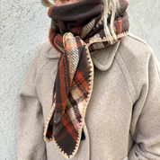 Black Colour - Leoni Cheqered Scarf Mocca