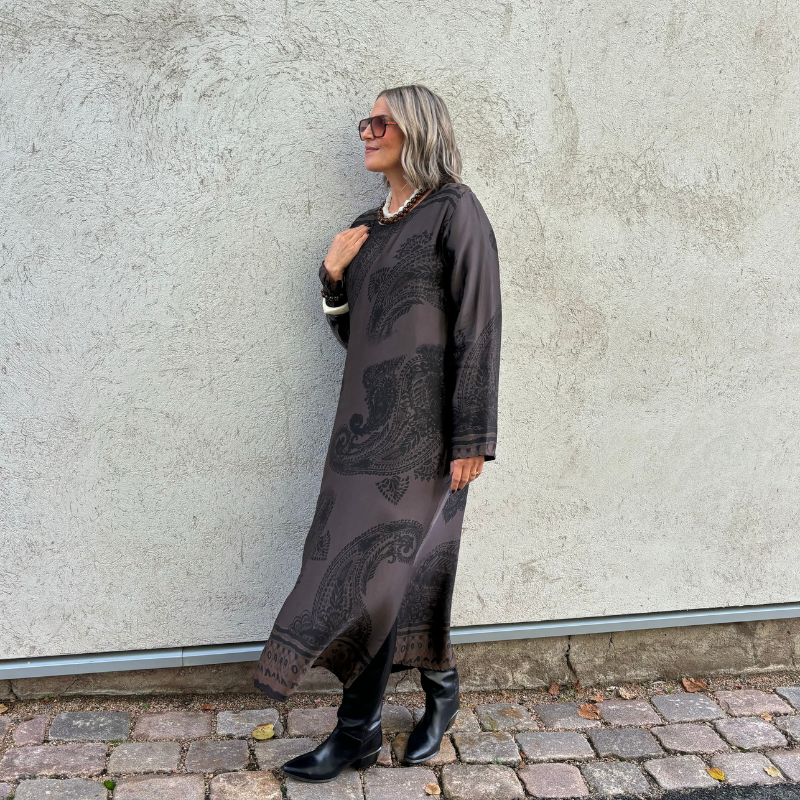 Black Colour - Jasmine Long Dress Coffee