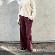 Black Colour - Davi Casual Box Pant Plum