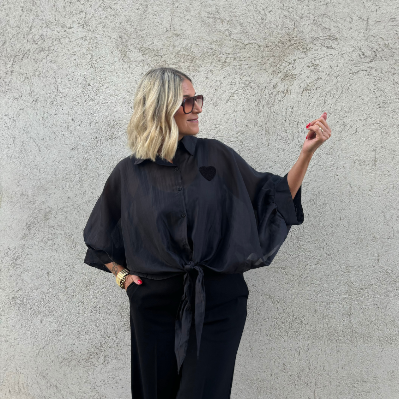 MinouMinou - Skjorta Fragile Heart – Svart OneSize