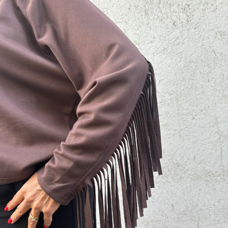 MinouMinou - Tröja Backyard Fringe – Brun OneSize