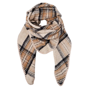 Black Colour - Leoni Chequered Scarf beige