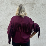 MinouMinou  - Tröja Backyard Fringe – Vinröd OneSize