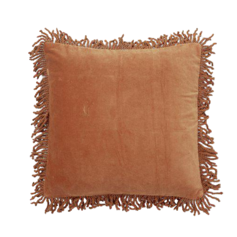 Jakobsdals Frill – Orange kuddfodral i sammet, 50 × 50 cm
