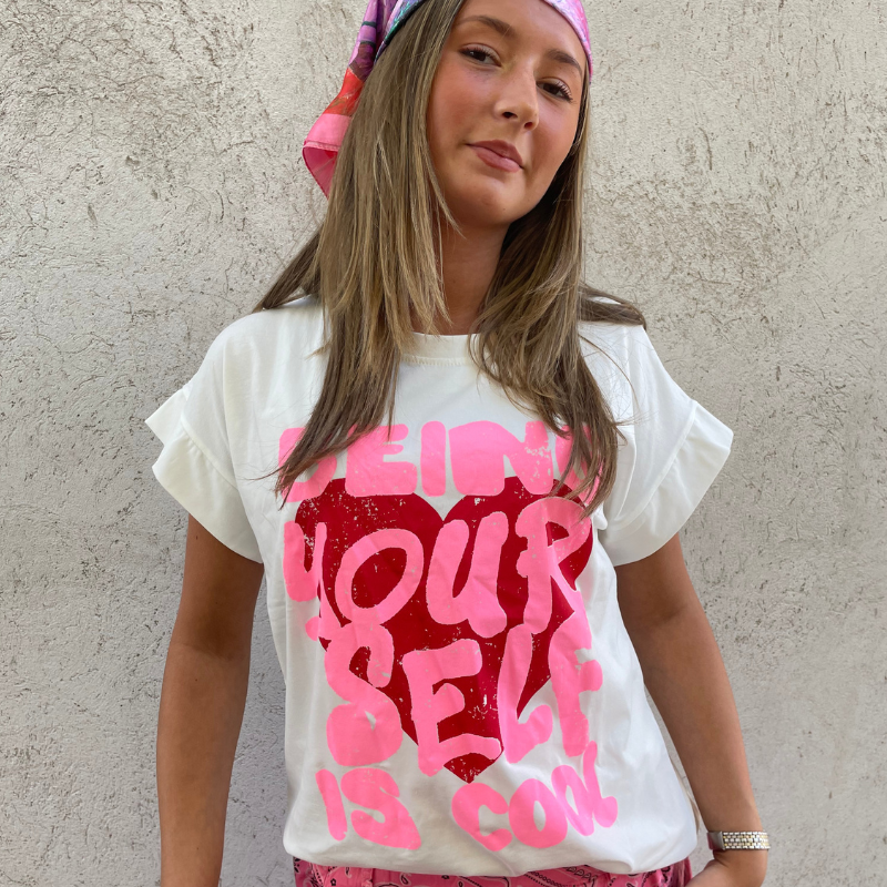Not Sisters - Being Yourself T-Shirt White/Coral