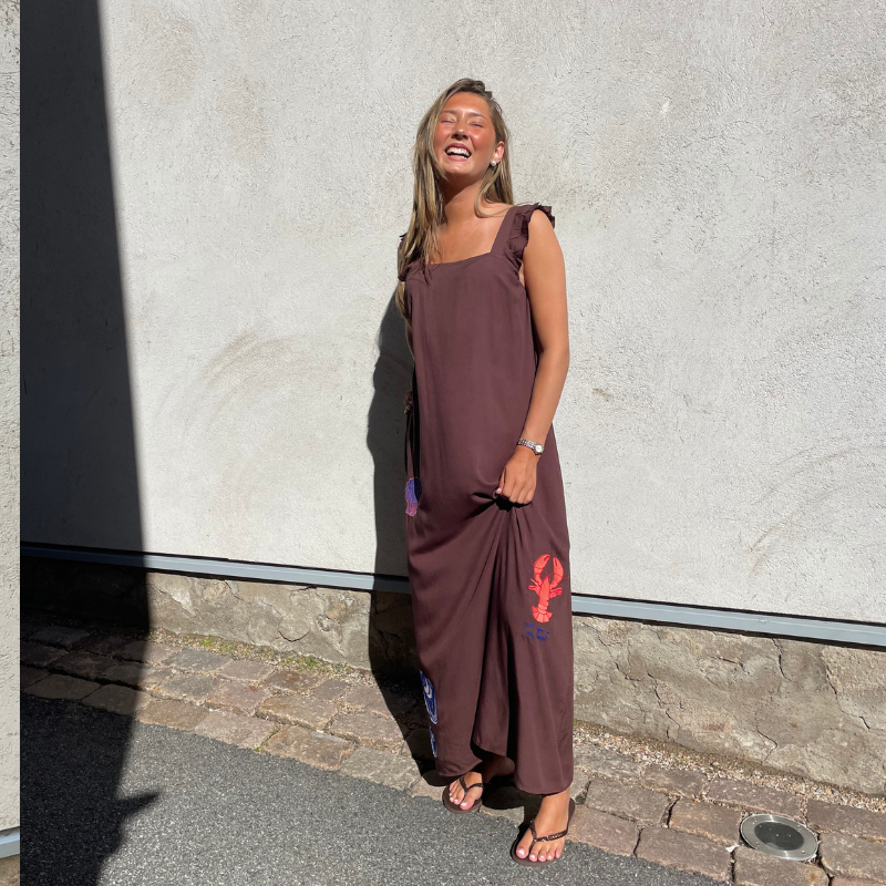 Wauw - Lobster Summer Dress Choklad Brun