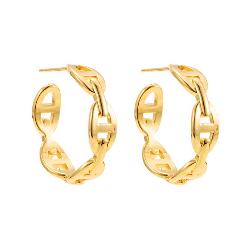 By Jolima - Celine Chain Hoop Gold