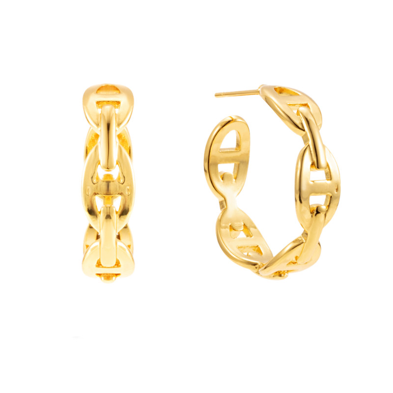 By Jolima - Celine Chain Hoop Gold