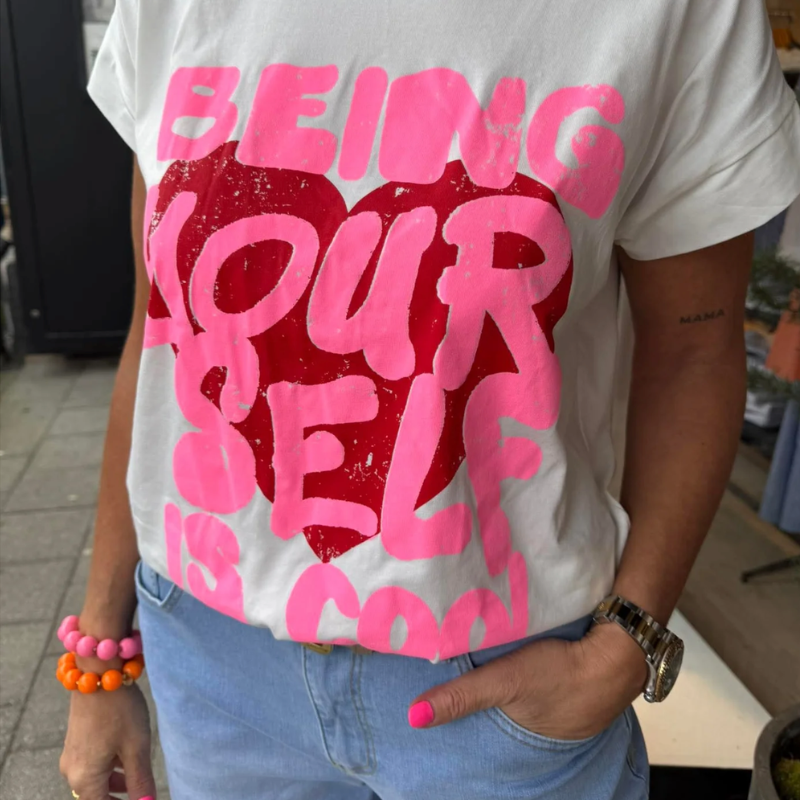 Not Sisters - Being Yourself T-Shirt White/Coral