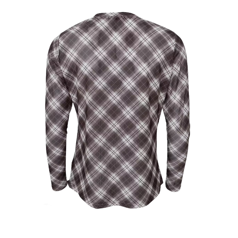 BlackColour - Kamma Mesh Blouse Brown Tartan