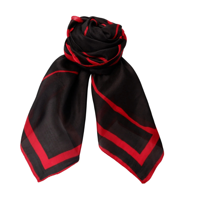 BlackColour - Carrie Silk Scarf Black/Red