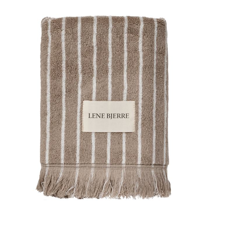Lene Bjerre - Ayane Handduk Linen/White 100x50cm