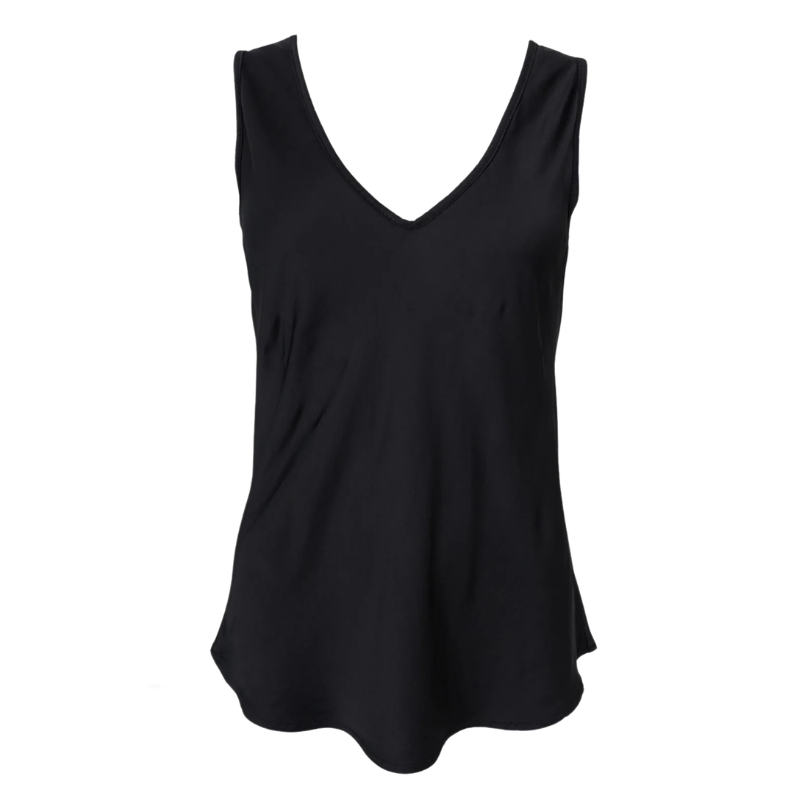 Black Colour - Double V-Neck Top Black
