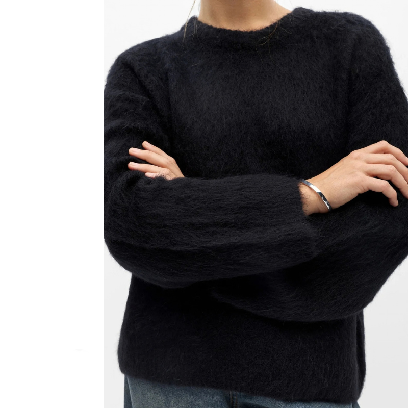 Object - Harry L/S Low Knit Pullover Black