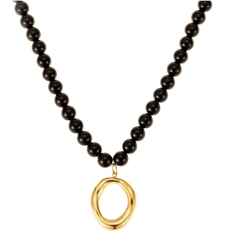 ByJolima - Halo Black Bead Neclace