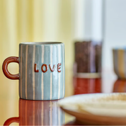 Bloomingville Cherish – Blå stengodsmugg Dad/Love