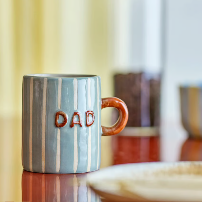 Bloomingville Cherish – Blå stengodsmugg Dad/Love