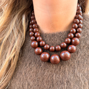 Black Colour - Holly Dubbelhalsband Brunt