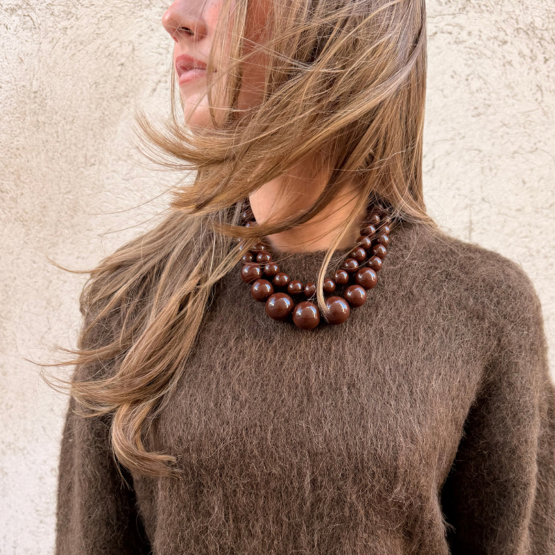Black Colour - Holly Dubbelhalsband Brunt