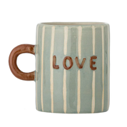 Bloomingville Cherish – Blå stengodsmugg Dad/Love