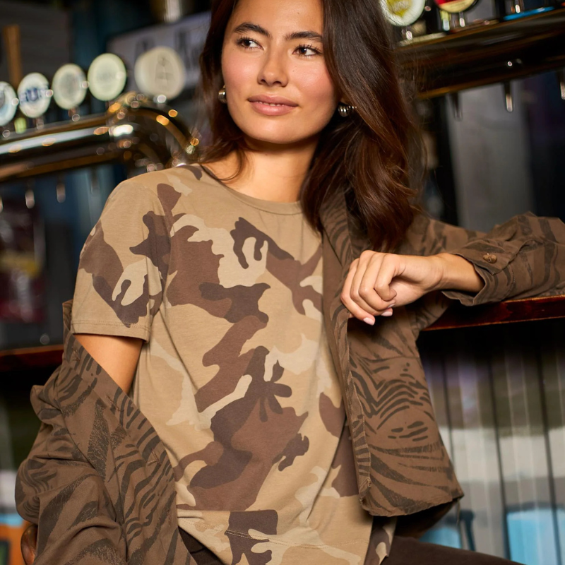 Black Colour - Zelda S/S T-shirt Brown/Camoflage