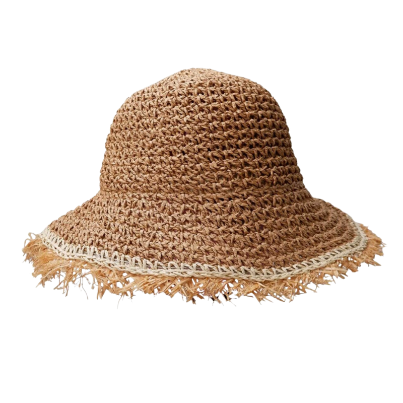 BlackColour-Pilar Straw Hat, khaki