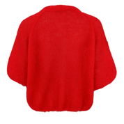 BlackColour-Bjoerk Patent Knit Cardigan, red