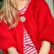BlackColour-Bjoerk Patent Knit Cardigan, red