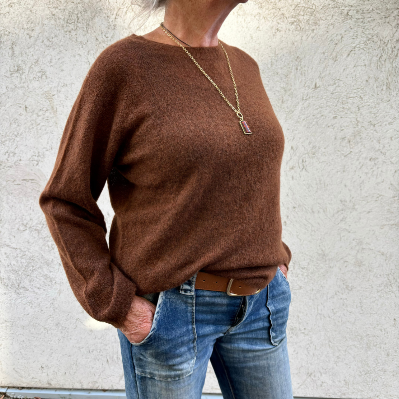 Black Colour - Dell Knit Jumper Camel