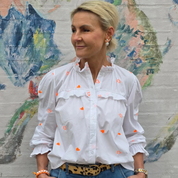 Not Sisters - Sweet Heart Shirt - White/Orange