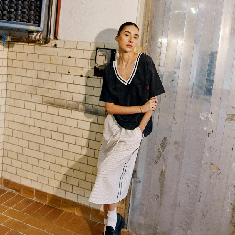 Humble - Olea Skirt Off White Stripe