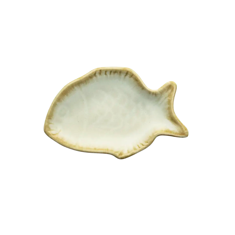 Madam Stoltz-Stoneware Small Fishtray - offwhite