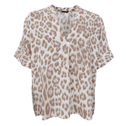 Black Colour - Melina SS Linen Blouse Nougat Leo