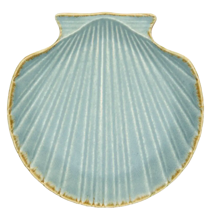 Madam Stoltz-Seashell Tray-Ljusblå