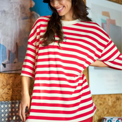 Black Colour-Madelyn Big Tee, red