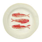 Madam Stoltz- Stoneware Lunchplate - röd