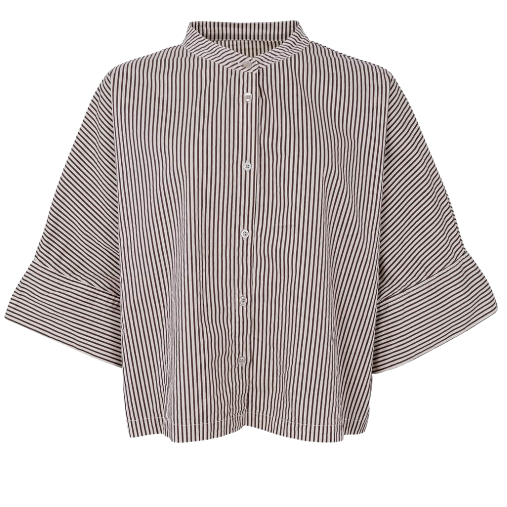 Black Colour-Cally Loose Shirt, créme