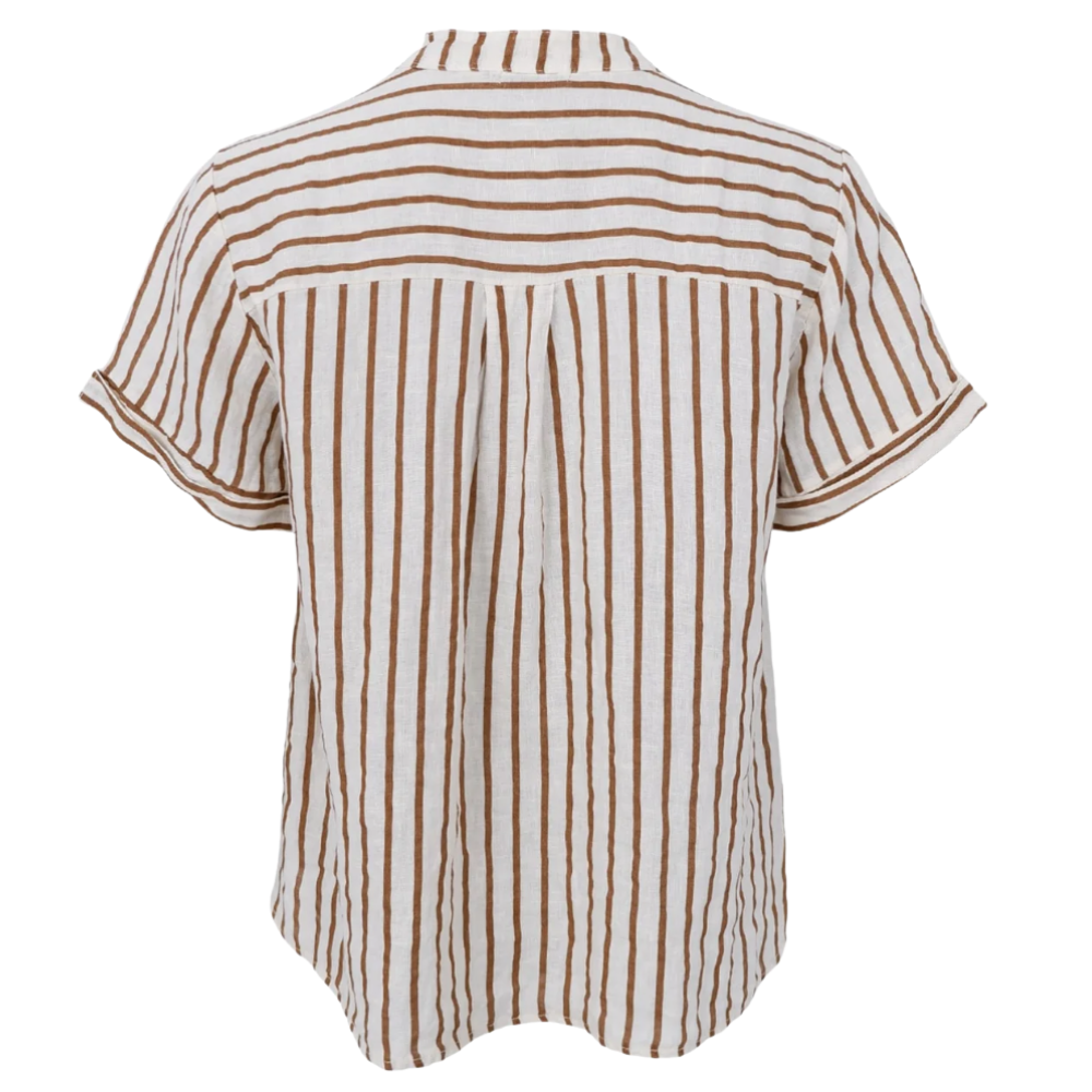 Black Colour - Melina SS Linen Shirt Camel