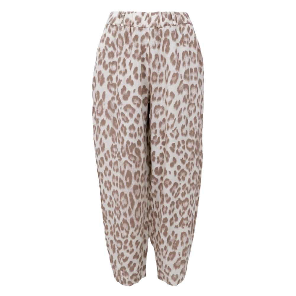 Black Colour - Melina Barrel Linen Pant Nougat Leo