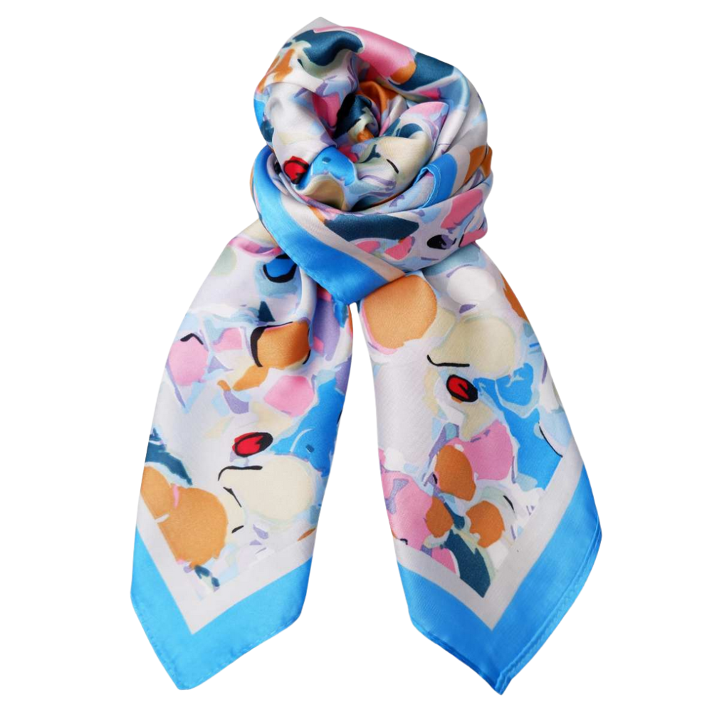 Black Colour - Leeva Mini Scarf Blue Multi