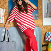 Black Colour - Beate Barrel Pant Red