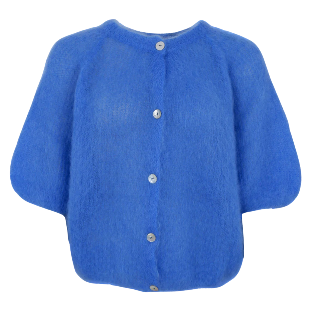 Black Colour - Bjoerk Patent Knit Cardigan Blue